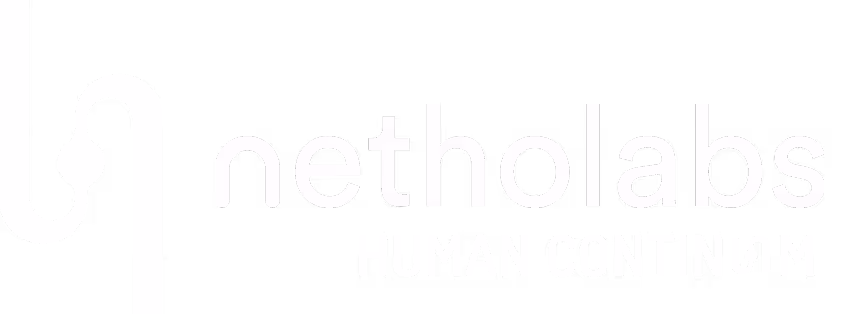 Netholabs logo with tagline 'Human Continuum' featuring a stylized connection symbol on the left.